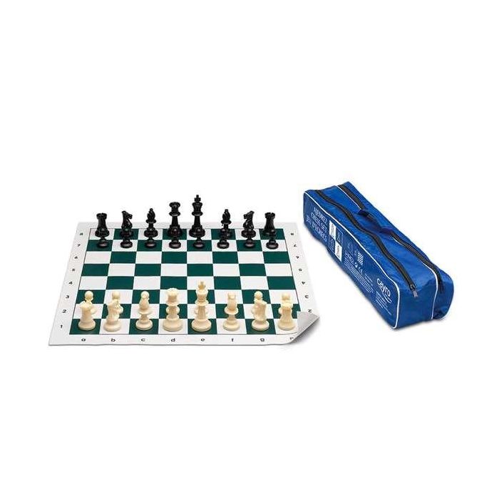 Cayro Juego de Ajedrez Escolar en Bolsa con Cremallera, Plástico, 50x50 cm 2
