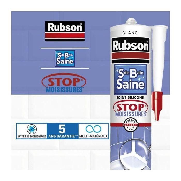 Rubson 2690812 Sellador Sanitario Antimoho Blanco 280ml para Baño Saludable 3