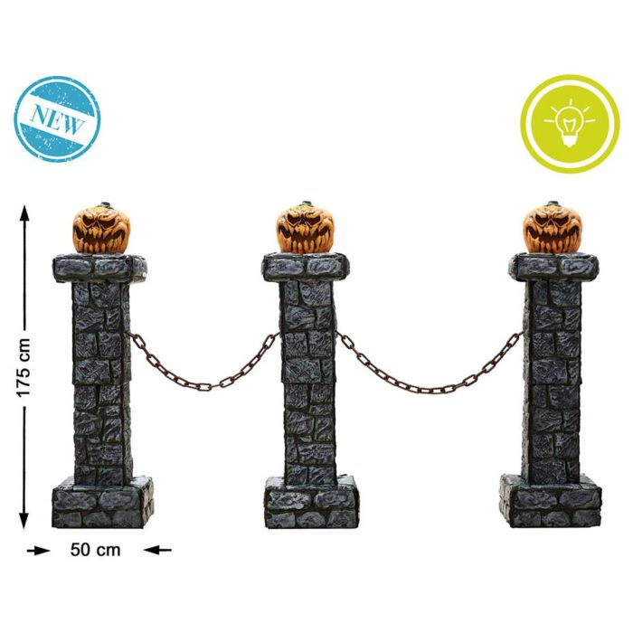 Decoración para Halloween 200 x 175 x 46 cm Naranja (3 Piezas) (3 Unidades) 1 Decoración para Halloween 200 x 175 x 46 cm Naranja (3 Piezas) (3 Unidades) 1
