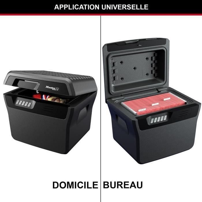 Master Lock Caja Fuerte Ignífuga e Impermeable Electrónica 18.5 Litros, Aprobada UL/ETL con Resistencia al Fuego 30 Minutos a 843°C y Asas Integradas 1