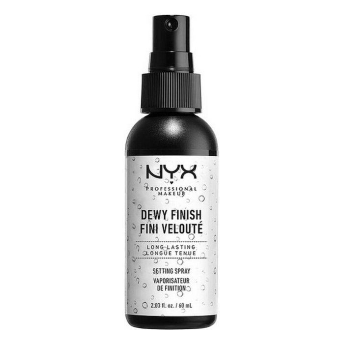 Nyx Professional Make Up DEWY FINISH setting spray Fijador de maquillaje acabado radiante y jugoso 60 ml