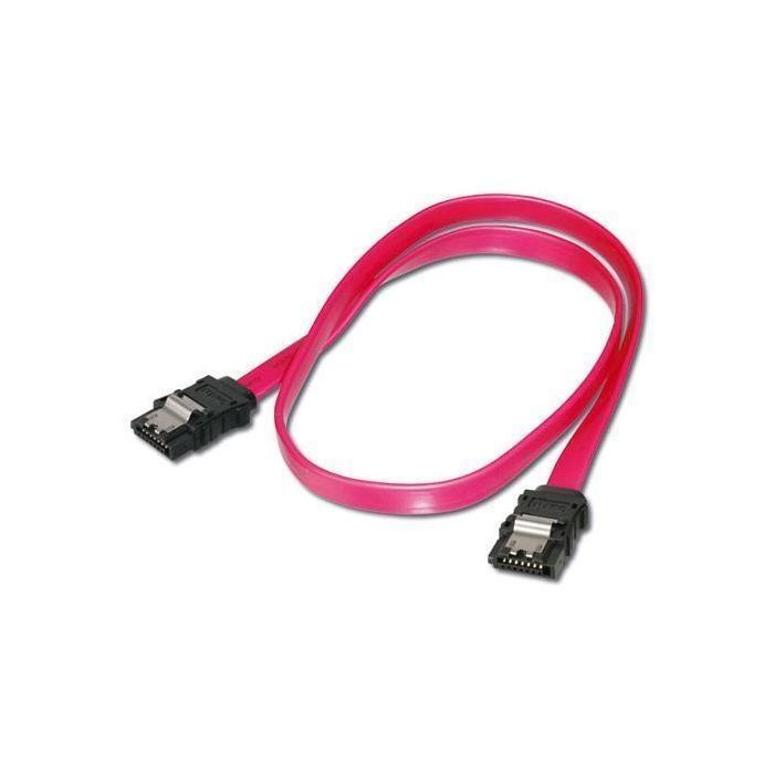 Nilox Cable SATA III Datos 6 Gbp/s con Anclajes, Rosa, 1 M, Compatible con SATA I, II y III