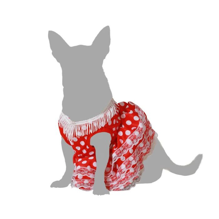 Disfraz Flamenca para Mascota Rojo Talla L - Poliéster para Perros 2
