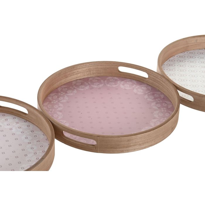 DKD Home Decor Bandeja Scandi de MDF Rosa Blanco 35x35x5 cm - Juego de 3 Unidades Surtidas, Colección Pixel Love 1 DKD Home Decor Bandeja Scandi de MDF Rosa Blanco 35x35x5 cm - Juego de 3 Unidades Surtidas, Colección Pixel Love 1