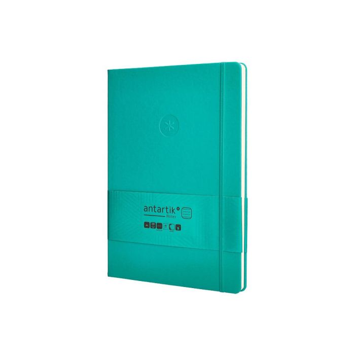 Cuaderno Con Gomilla Antartik Notes Tapa Dura A4 Hojas Rayas Turquesa 100 Hojas 80 gr Fsc 3