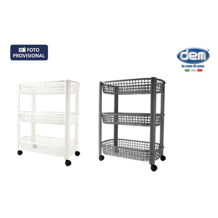 Inde Carrito Verdulero 3 Cestos Beclassic 25.8 cm Ancho x 12.1 cm Alto x 46.7 cm Largo (8 Unidades) 0 Inde Carrito Verdulero 3 Cestos Beclassic 25.8 cm Ancho x 12.1 cm Alto x 46.7 cm Largo (8 Unidades) 0