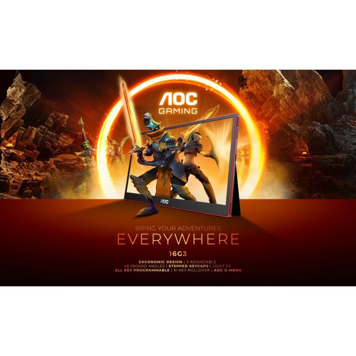 AOC 16G3 Monitor portátil Gaming 15.6" Full HD (1920x1080) IPS 4ms 144Hz con Altavoces 7 AOC 16G3 Monitor portátil Gaming 15.6" Full HD (1920x1080) IPS 4ms 144Hz con Altavoces 7