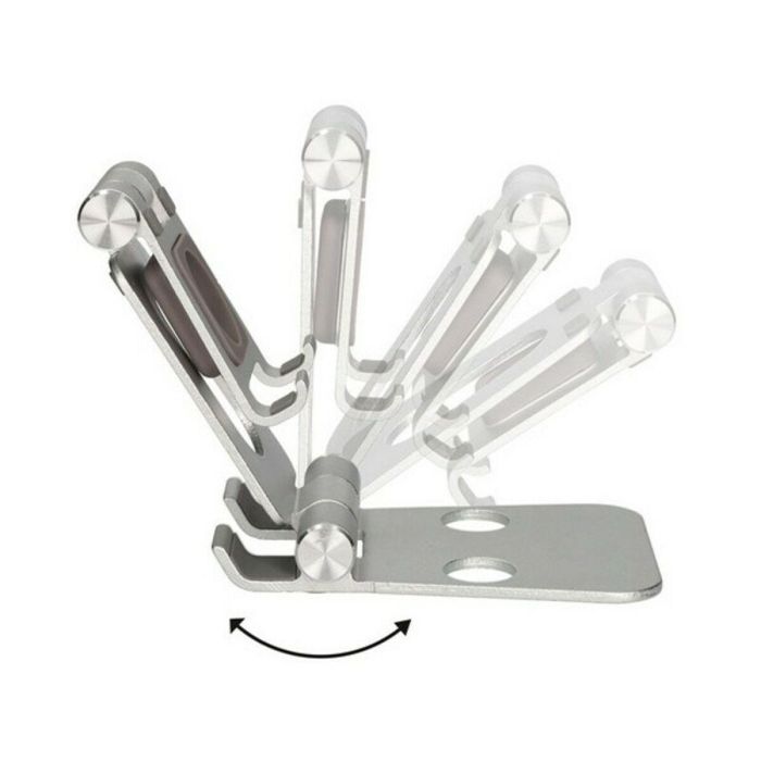 Soporte para Móviles KSIX Swivel Plateado 1 Soporte para Móviles KSIX Swivel Plateado 1