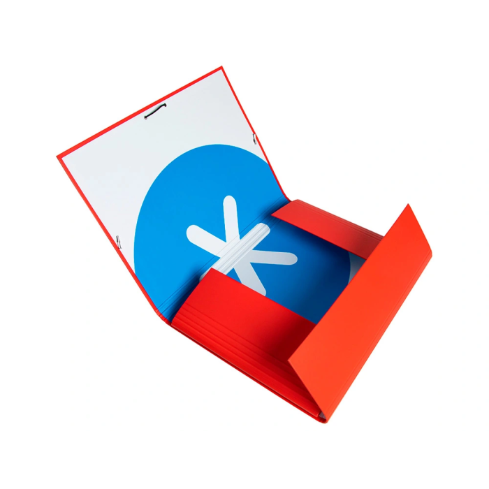 Antartik Carpeta Gomas Tres Solapas Cartón Forrado A4 Color Rojo 6