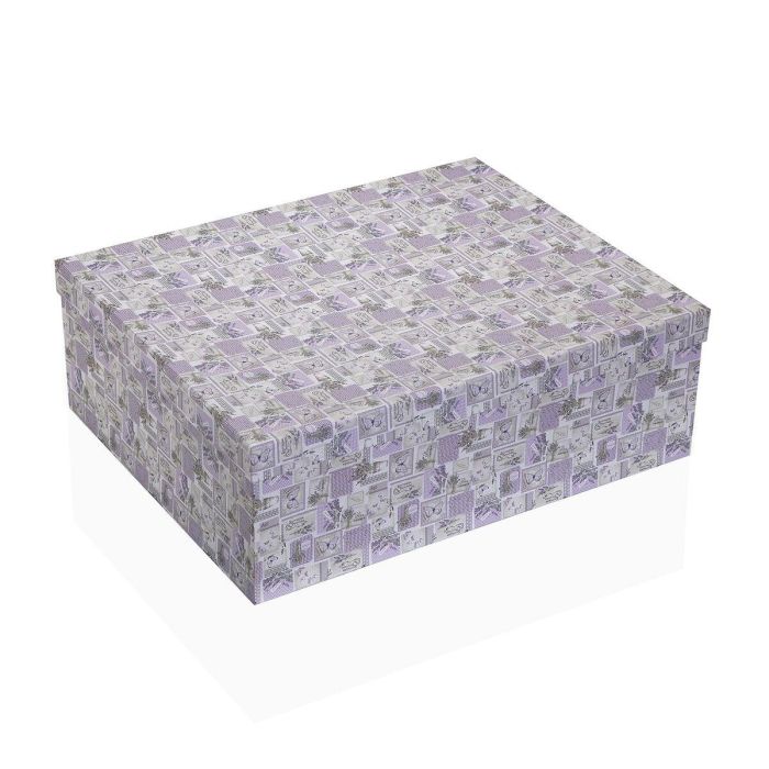 Juego de Cajas Decorativas Versa Cartón Lavanda (15 Piezas) 3 Juego de Cajas Decorativas Versa Cartón Lavanda (15 Piezas) 3