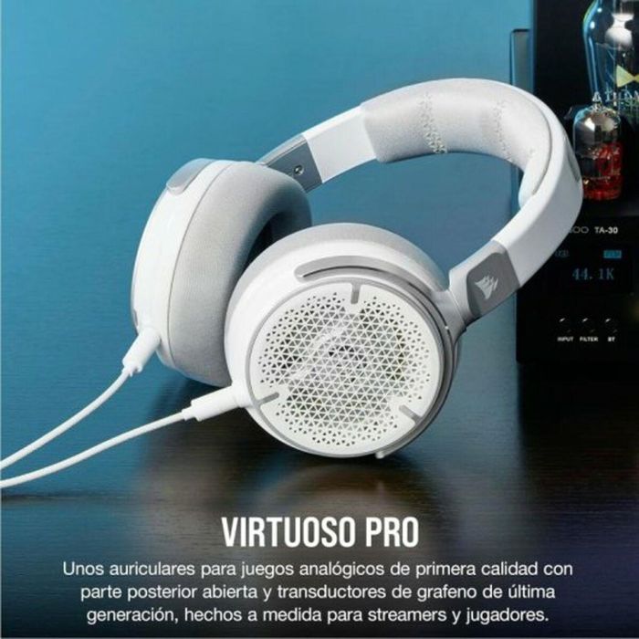 Auriculares abiertos con cable para juegos y streaming - CORSAIR - VIRTUOSO PRO - Blanco 6