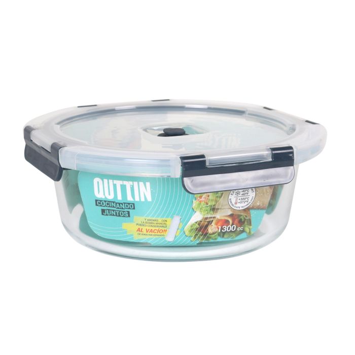Quttin Fiambrera con Tapa, 1.3L, 20 x 20 x 8.5 cm (6 Unidades) 3