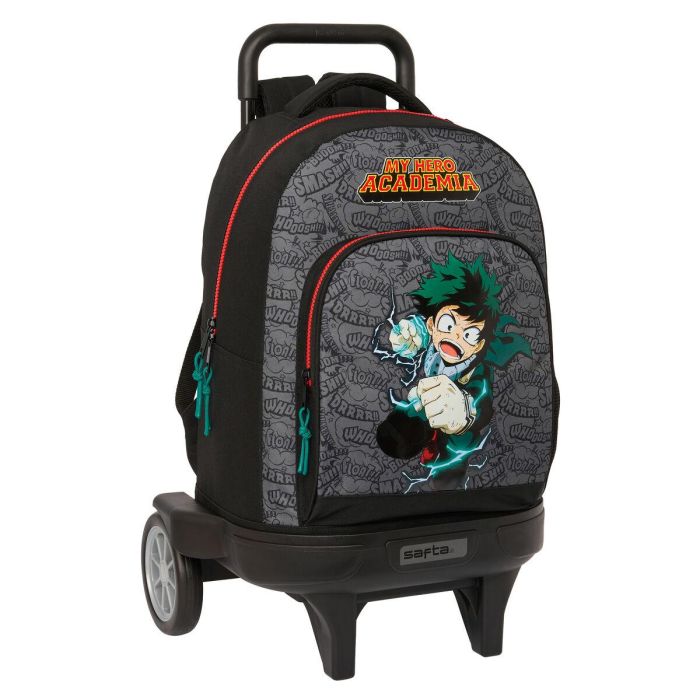 Mochila Escolar con Ruedas My Hero Academia Negro 33 x 45 x 22 cm