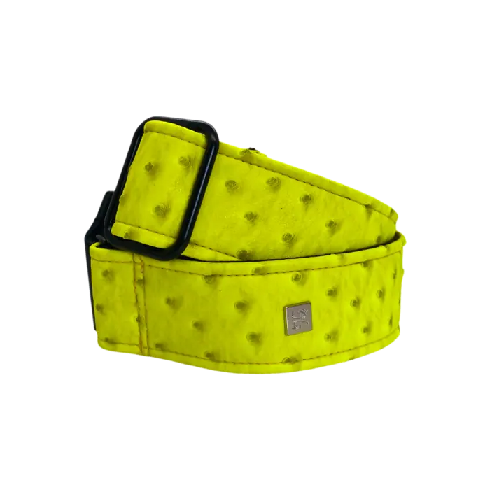 GETM Correa para Guitarra y Bajo Ostrich Yellow, Ajustable hasta 165 cm, Polipiel, Nylon y Piel, Color Amarillo 1 GETM Correa para Guitarra y Bajo Ostrich Yellow, Ajustable hasta 165 cm, Polipiel, Nylon y Piel, Color Amarillo 1