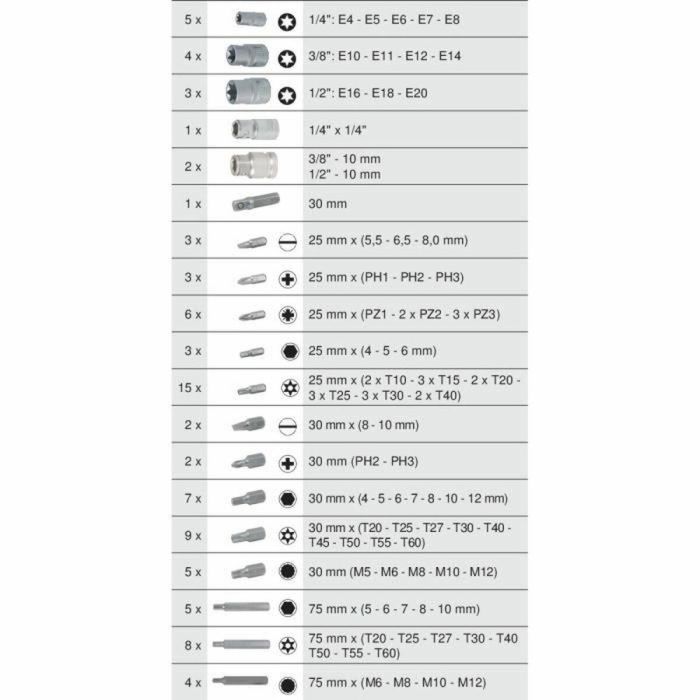 Ks Tools 713.5010 Módulo de puntas y vasos para destornillador Torx - 88 piezas 1