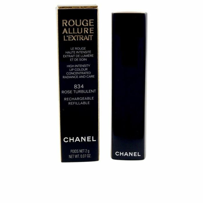 Chanel #834 ROUGE ALLURE L'EXTRAIT Pintalabios Recargable Rose Turbulent 2 gr. Color Intenso, Acabado Luminoso e Hidratación Duradera. 1