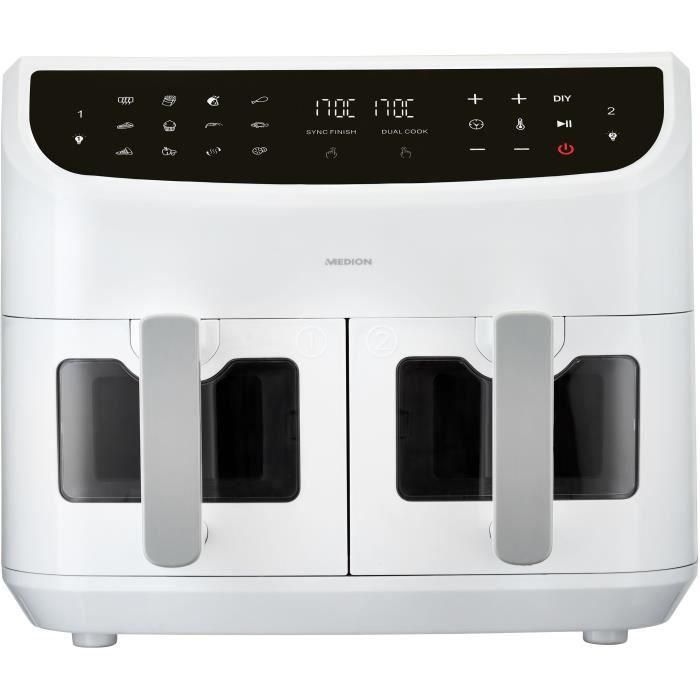 Medion MED1717434179175 Freidora de Aire Caliente XXL Twin 2 Cestos 2600W 9 Programas Blanca Medion MED1717434179175 Freidora de Aire Caliente XXL Twin 2 Cestos 2600W 9 Programas Blanca
