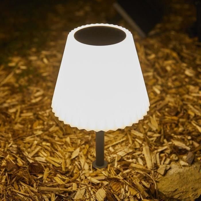 Lámpara de mesa solar 2 en 1 para plantar o colocar - LUMISKY - BOUFFANT - H62 cm - LED blanco regulable 2 Lámpara de mesa solar 2 en 1 para plantar o colocar - LUMISKY - BOUFFANT - H62 cm - LED blanco regulable 2