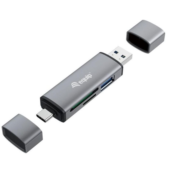 EQUIP LECTOR DE TARJETAS EXTERNO USB 3.0 DOBLE CONEXION USB & USB-C OTG EQUIP LECTOR DE TARJETAS EXTERNO USB 3.0 DOBLE CONEXION USB & USB-C OTG