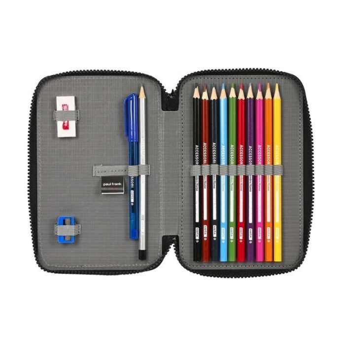 Estuche Escolar con Accesorios Paul Frank Campers Negro 12.5 x 19.5 x 4 cm (28 piezas) 3 Estuche Escolar con Accesorios Paul Frank Campers Negro 12.5 x 19.5 x 4 cm (28 piezas) 3