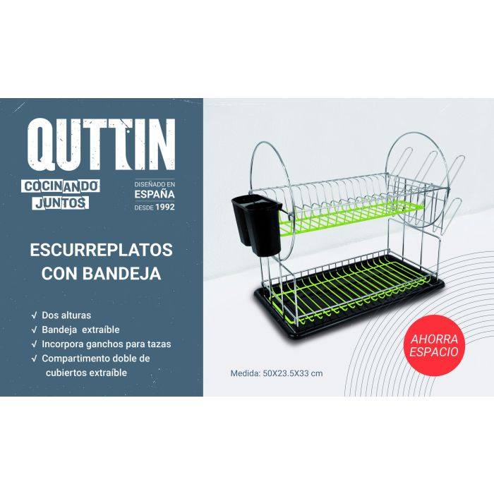 Escurreplatos con bandeja Quttin 50x23.5x33 cm (6 Unidades) 3 Escurreplatos con bandeja Quttin 50x23.5x33 cm (6 Unidades) 3
