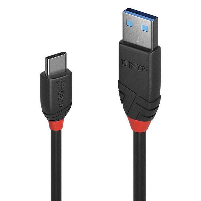 Lindy Cable USB 3.1 Tipo C Macho a Tipo A Macho 0.15m Negro, Black Line, 10Gbps SuperSpeed+