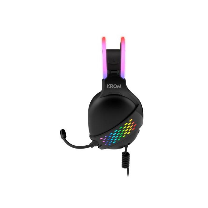 Krom NXKROMKLAIM Auriculares Gaming Klaim Diadema con Micrófono Omnidireccional Drivers 50mm RGB Rainbow USB A y Jack 3.5mm Negro 4 Krom NXKROMKLAIM Auriculares Gaming Klaim Diadema con Micrófono Omnidireccional Drivers 50mm RGB Rainbow USB A y Jack 3.5mm Negro 4