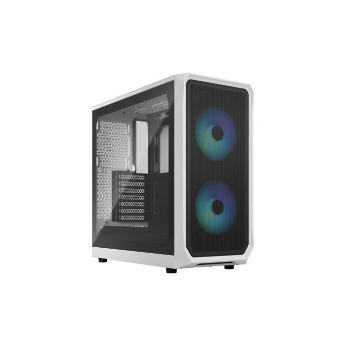 Fractal Design Focus 2 Blanco - Torre PC ATX, Micro-ATX, Mini-ITX, RGB, Ventana Lateral, 2x140mm Ventiladores, FD-C-FOC2A-04