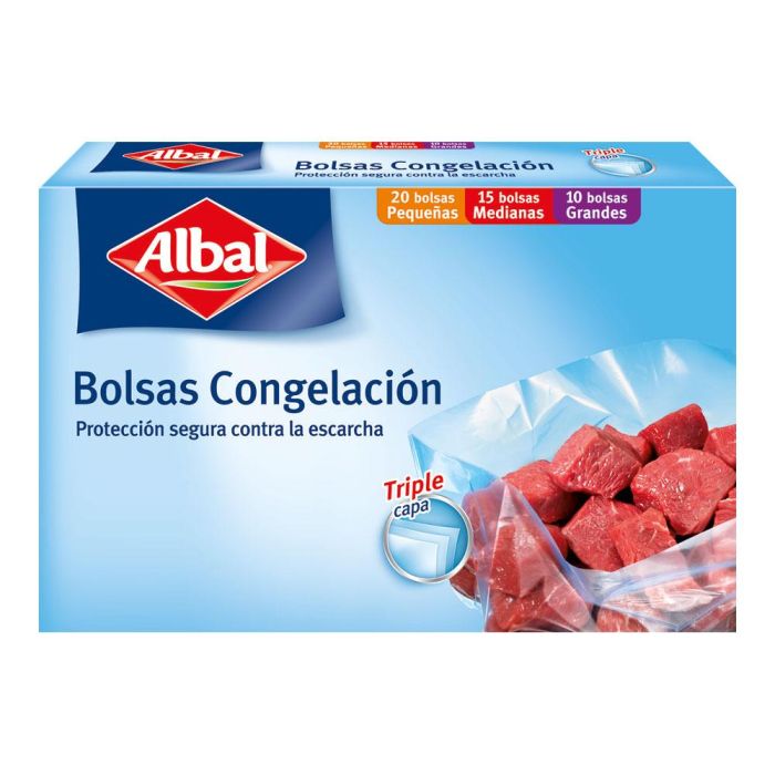 Albal Bolsas Congelacion 3 Tamaños Triple Capa