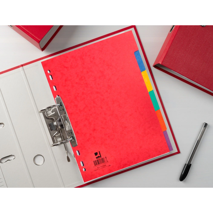 Q-connect Separador Cartulina Brillo Juego de 6 Separadores DIN A4 Multitaladro 6