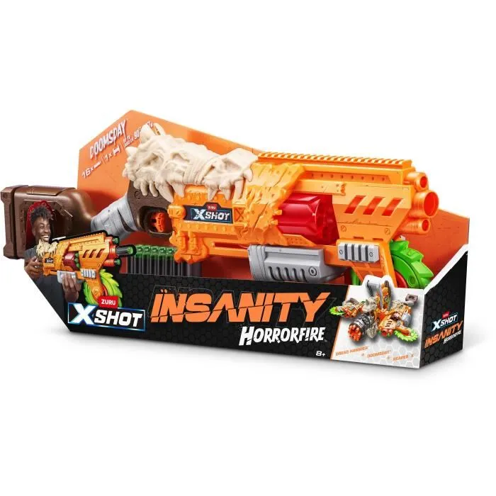 Zuru Lanzador de Dardos X-SHOT Horrorfire Doomsday, Cuchilla Giratoria de Espuma, Alcance 27 m, 16 Dardos Incluidos 2 Zuru Lanzador de Dardos X-SHOT Horrorfire Doomsday, Cuchilla Giratoria de Espuma, Alcance 27 m, 16 Dardos Incluidos 2