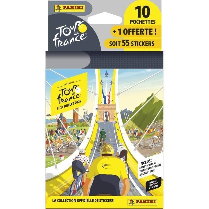 Blíster - PANINI - TOUR DE FRANCE 2025 - 10 fundas + 1 gratis - 55 pegatinas Blíster - PANINI - TOUR DE FRANCE 2025 - 10 fundas + 1 gratis - 55 pegatinas