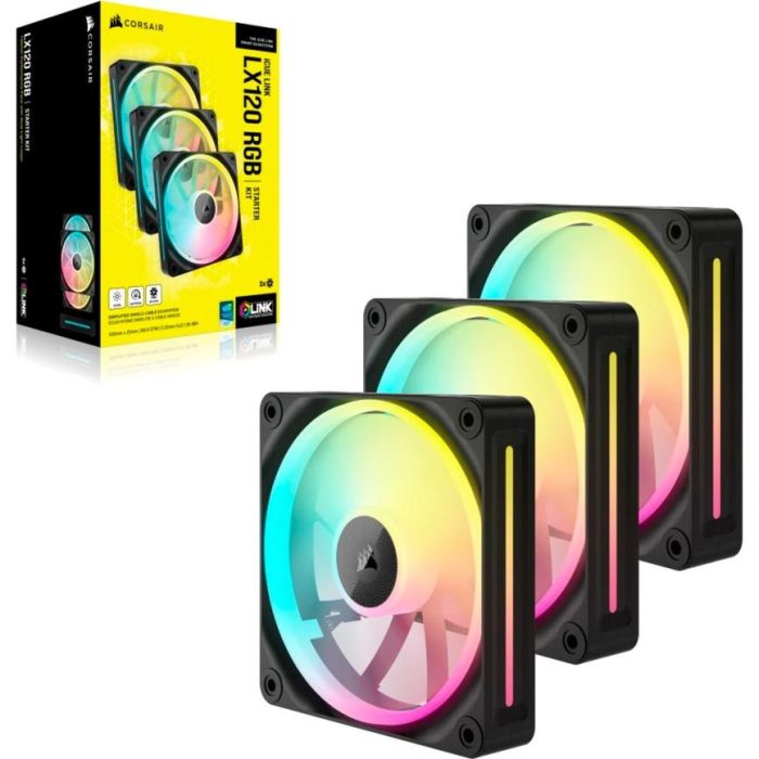 Corsair LX120 iCUE LINK RX120 RGB Ventilador Caja PC Pack 3 Unidades Presión Estática, 120mm 4 Corsair LX120 iCUE LINK RX120 RGB Ventilador Caja PC Pack 3 Unidades Presión Estática, 120mm 4