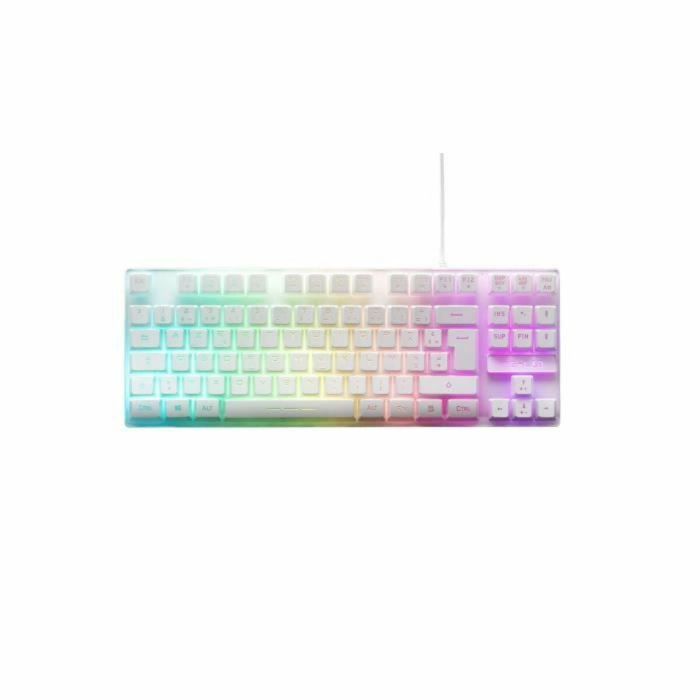 The G-Lab KEYZ-CAESIUMT-W/FR Teclado Gaming Membrana RGB TKL Diseño FR con 12 Atajos y Personalizable Blanco The G-Lab KEYZ-CAESIUMT-W/FR Teclado Gaming Membrana RGB TKL Diseño FR con 12 Atajos y Personalizable Blanco