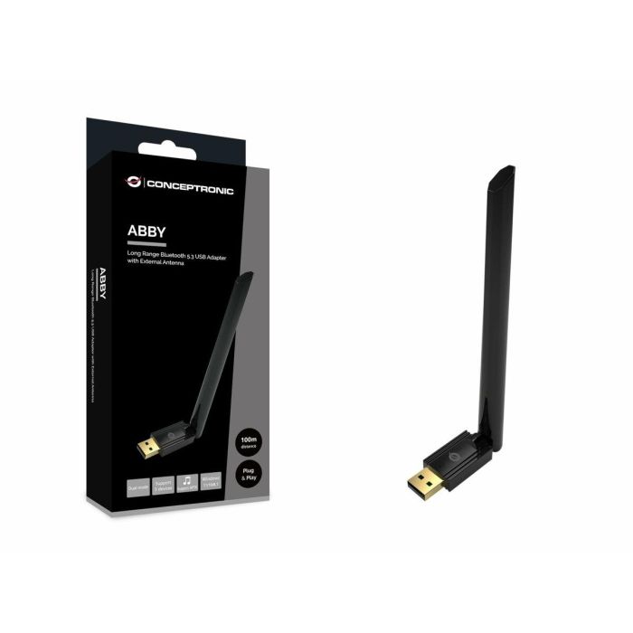 Conceptronic Adaptador Bluetooth 5.3 EDR USB Con Antena Externa 100M Hasta 5 dispositivos 11