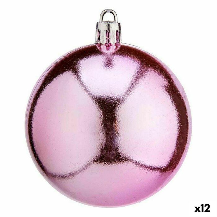 Set de Bolas de Navidad Rosa Plástico Ø 7 cm (12 Unidades) Set de Bolas de Navidad Rosa Plástico Ø 7 cm (12 Unidades)