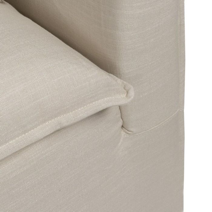 Sofá 4 Plazas Crema Tejido Salón 220 X 100 X 91 cm