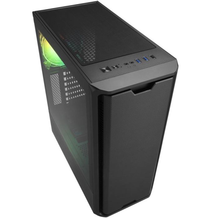 Sharkoon SK3 RGB Semitorre ATX Negra con Panel Frontal Fibra de Carbono, Lateral Cristal Templado y Ventilador LED RGB 120mm 1
