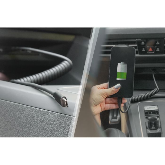 Digitus Cable USB-C a USB-C en espiral 1m Negro 1