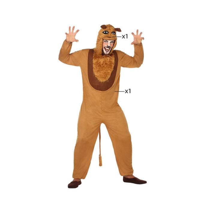 Disfraz de León para Hombre Adulto Talla XL - Temática Animales de la Selva Disfraz de León para Hombre Adulto Talla XL - Temática Animales de la Selva