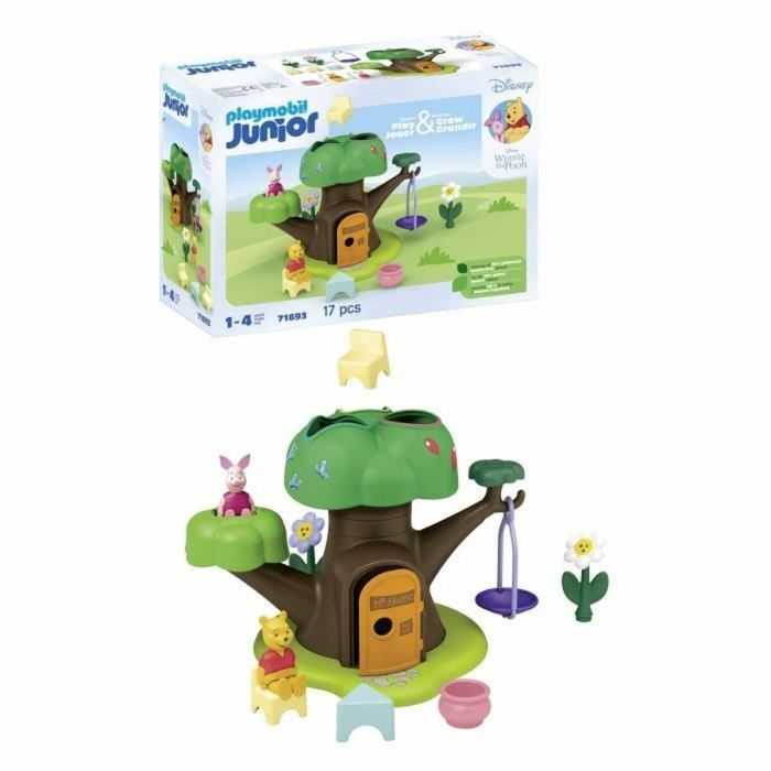 Playmobil Junior Disney: Winnie The Pooh - Casa del Árbol con Tobogán y Juego de Roles para Desarrollo Motor y Sensorial