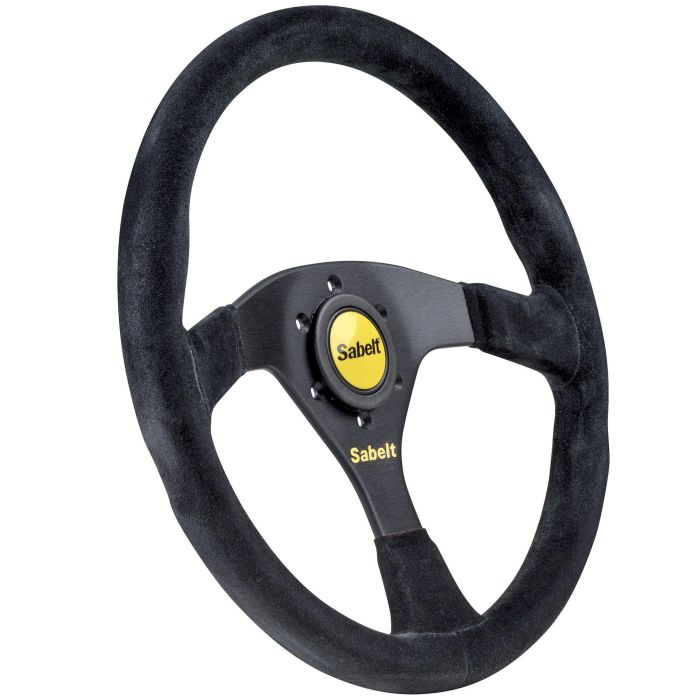 Sabelt SBRFVO2007X Volante de Competición SW-635, 350mm de Diámetro, 3 Radios, Plato Plano, Acabado en Gamuza Negra para Rally y Circuito Sabelt SBRFVO2007X Volante de Competición SW-635, 350mm de Diámetro, 3 Radios, Plato Plano, Acabado en Gamuza Negra para Rally y Circuito