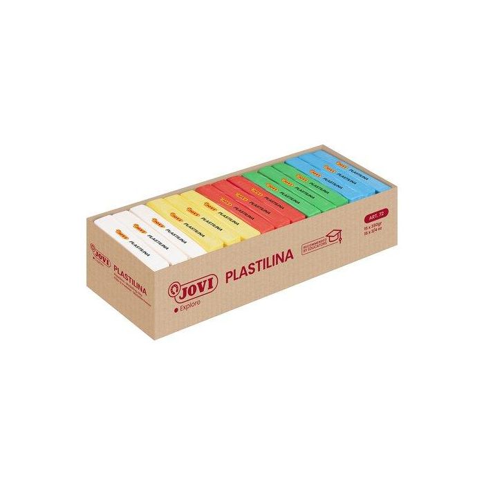 Jovi Plastilina Pastilla 350 gr 5 Colores Básicos Surtidos Caja Expositora 15 Ud
