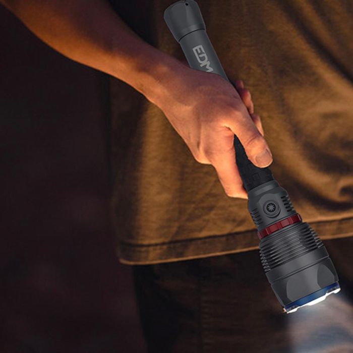 Edm Linterna LED de Largo Alcance 18000 lm 180w Hasta 20h Autonomía IP67 Aluminio Power Bank 8