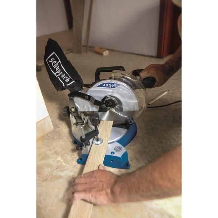 Scheppach HM80L Sierra ingletadora radial 1500W 210 mm con láser, corte 120x60mm, aluminio fundido 1