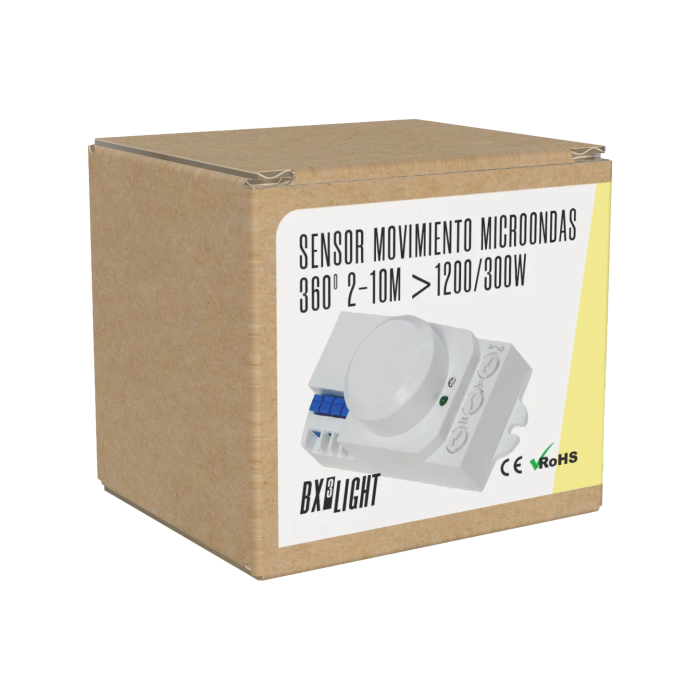 BX3 LIGHT Sensor de Movimiento por Microondas 360 grados BX3-SB-BS029B - 2-10M 1200W/300W - Detección a través de Cristal o Plástico BX3 LIGHT Sensor de Movimiento por Microondas 360 grados BX3-SB-BS029B - 2-10M 1200W/300W - Detección a través de Cristal o Plástico