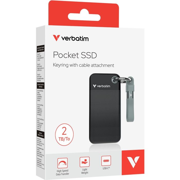 Verbatim STICK S Pocket SSD 2TB USB 3.2 Gen 2 Tipo C 1000MB/s Negro/Gris Unidad Estado Sólido Externa 1 Verbatim STICK S Pocket SSD 2TB USB 3.2 Gen 2 Tipo C 1000MB/s Negro/Gris Unidad Estado Sólido Externa 1