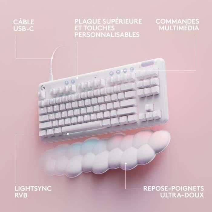 Logitech G G713 Teclado Gaming Táctil Mecánico GX Brown con Cable, Reposamuñecas, Compacto, Niebla Blanca 5
