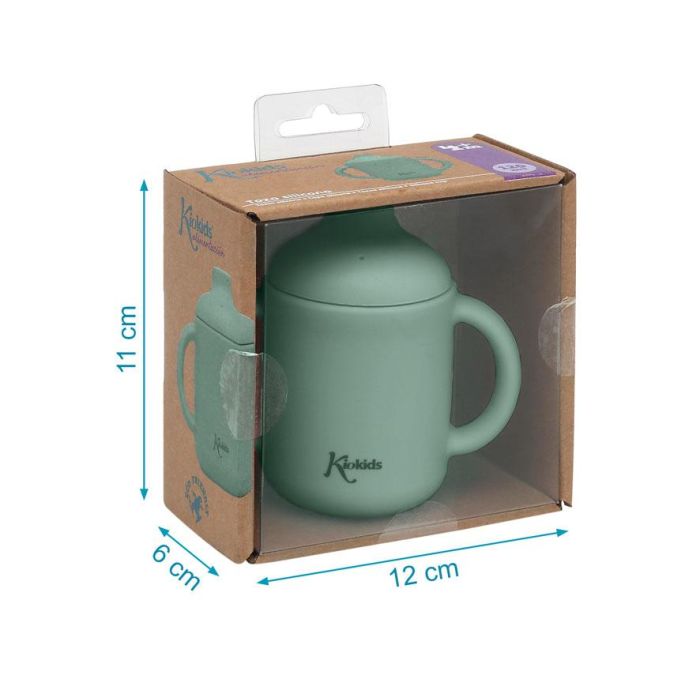 KioKids Taza de Silicona con Asas y Boquilla para Bebés +4 meses, Uso Alimentario, 120ml, Color Sage, Apta Lavavajillas, Microondas, Congelador 4 KioKids Taza de Silicona con Asas y Boquilla para Bebés +4 meses, Uso Alimentario, 120ml, Color Sage, Apta Lavavajillas, Microondas, Congelador 4