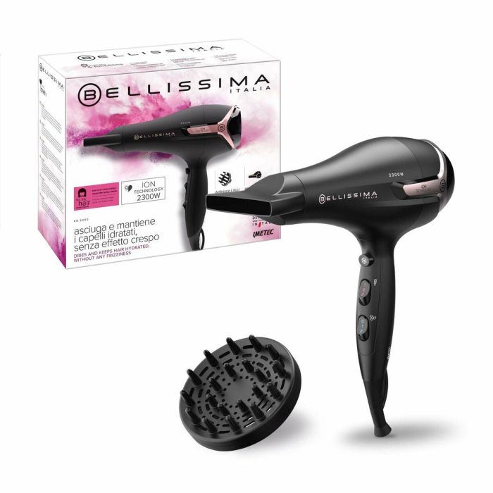 Bellissima IME8007403115234 Secador de pelo Ionic S9 2300W, 2 velocidades 3 temperaturas, Difusor y Concentrador para Cabello Liso y Ondulado 1 Bellissima IME8007403115234 Secador de pelo Ionic S9 2300W, 2 velocidades 3 temperaturas, Difusor y Concentrador para Cabello Liso y Ondulado 1